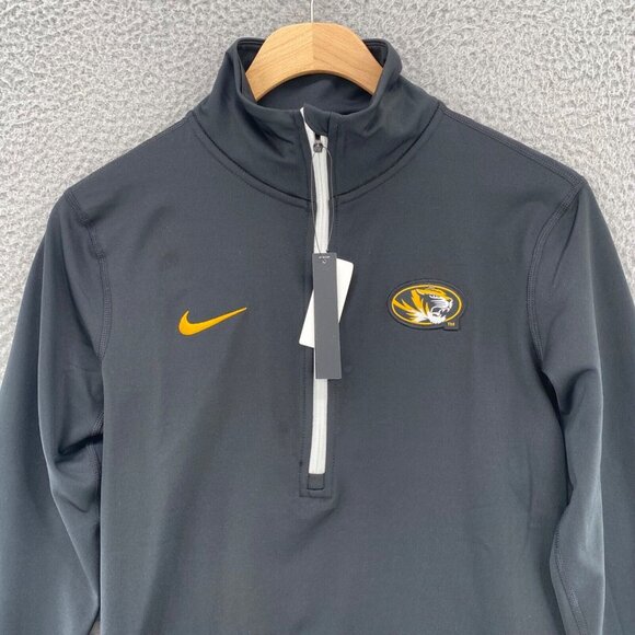 Nike Mizzou Jacket Womens Medium Black Dri Fit Pro Warm 1/4 Zip Tigers MU NWT - Picture 2 of 10